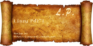 Liszy Pál névjegykártya
